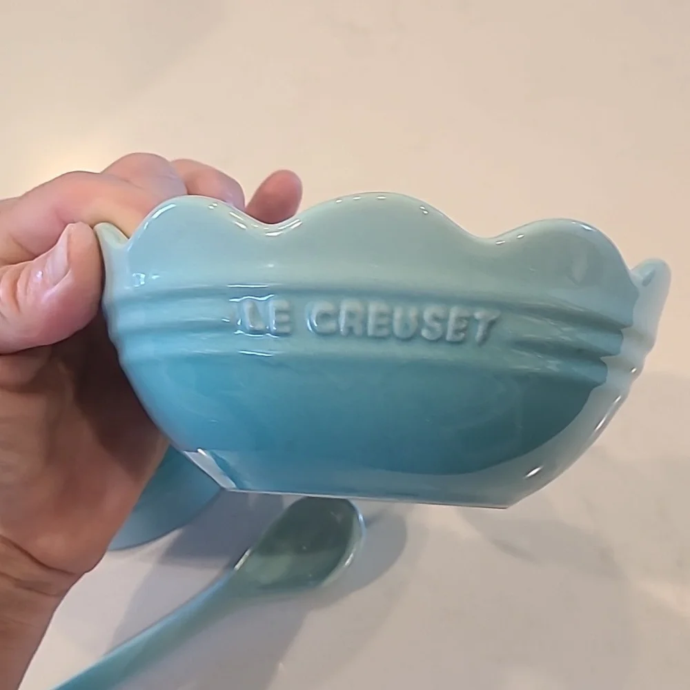Le Creuset Cool Mint Retired Ramekin, Bowl, Mug & Spoon Set